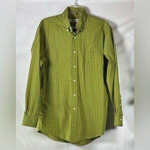 Brooks Brothers Green Checkered Casual Button Down Shirt